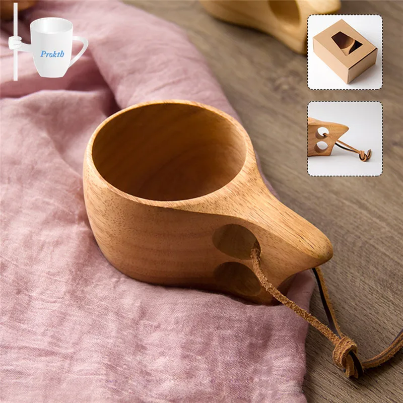 9 2 oz 270ml Finland Kuksa Портативный Кофе кружка ручка из резины и дерева с двумя