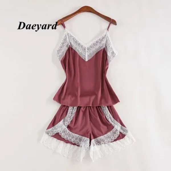Шелковая пижама Daeyard для женщин с шортами сексуальное нижнее белье комплект из
