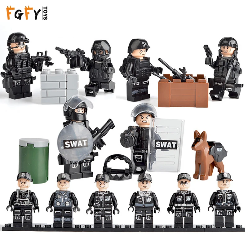 LegoING Мини Военная фигура спецназ городская полиция Игрушечные солдатики