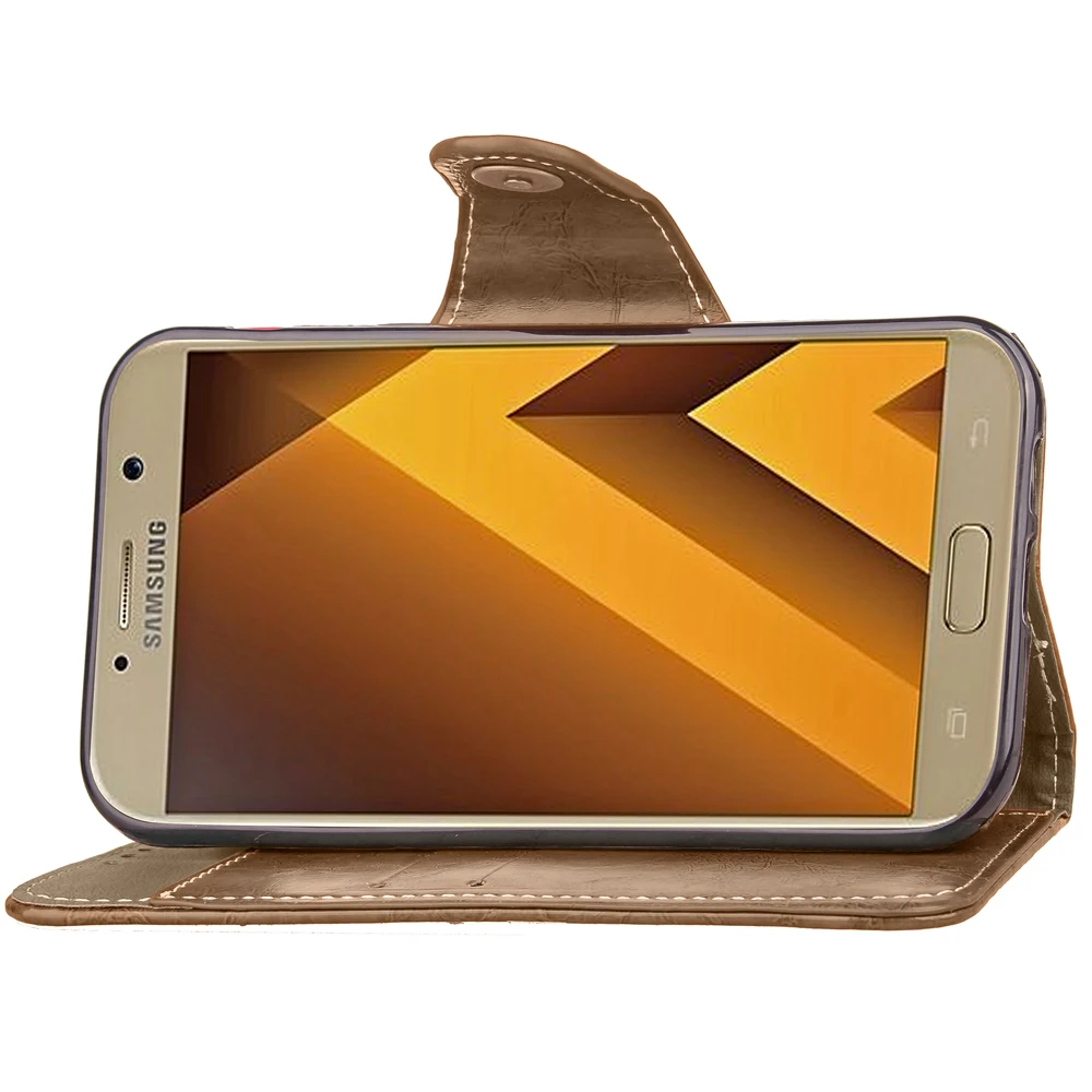 5 Colors Cover Phone Case For Samsung Galaxy A3 2017 A320 A320F 4.7&quot Flip Retro Oil Wax PU Leather TPU Shell Holster Bag Stand |