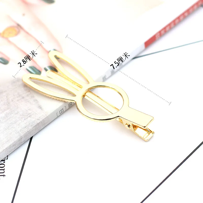 Металлические полые зажимы типа крокодил 10 шт. Золотая шпилька бант для волос