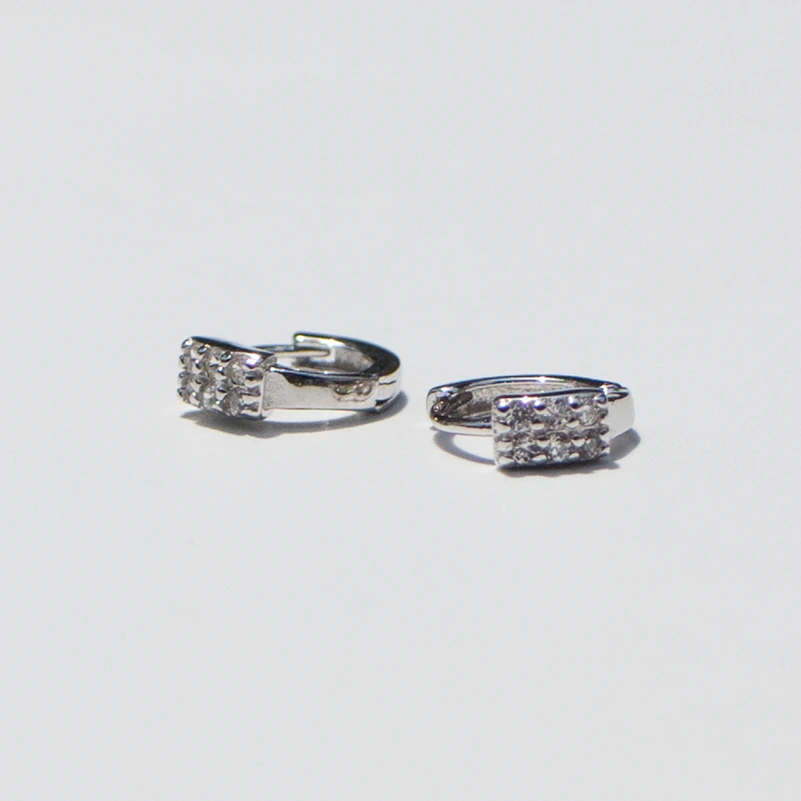Серьги из стерлингового серебра S925 пробы модные циркониевые серьги с пряжкой для