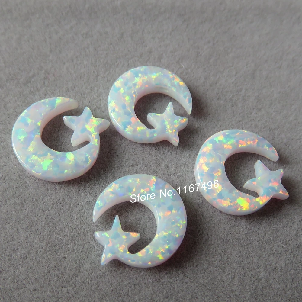 20 шт./лот op17 белый снег 12 мм опал Лунная звезда отверстие синтетическая Луна