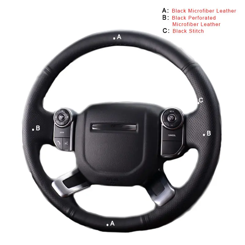 Microfiber Leather Автомобильная оплетка на руле Крышка для Land Rover Range Rover 2013- DIY крышка автомобильного колеса аксессуары для салона автомобиля - Название цвета: Microfiber Leather