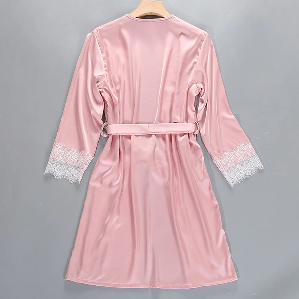 4 шт./компл. Для женщин женская сексуальная сатиновая Ночная сорочка шелковое