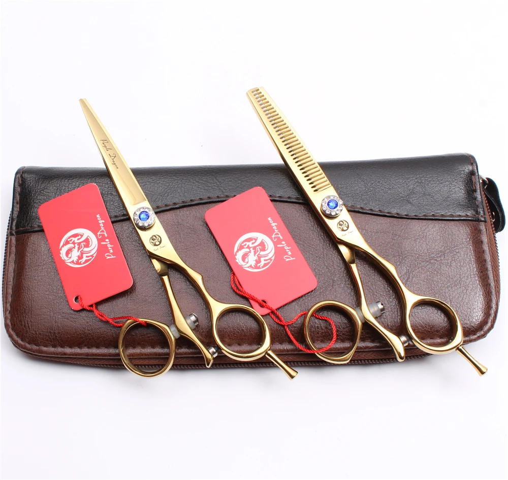 Z9019 6 &quot17 5 см 440C фиолетовые драконовые золотые вращающиеся ножницы для резки