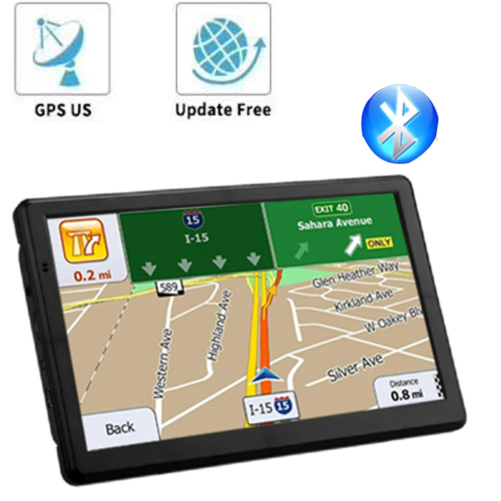 GPS навигатор портативный автомобильный 7 дюймов HD FM Bluetooth|GPS для транспорта| |
