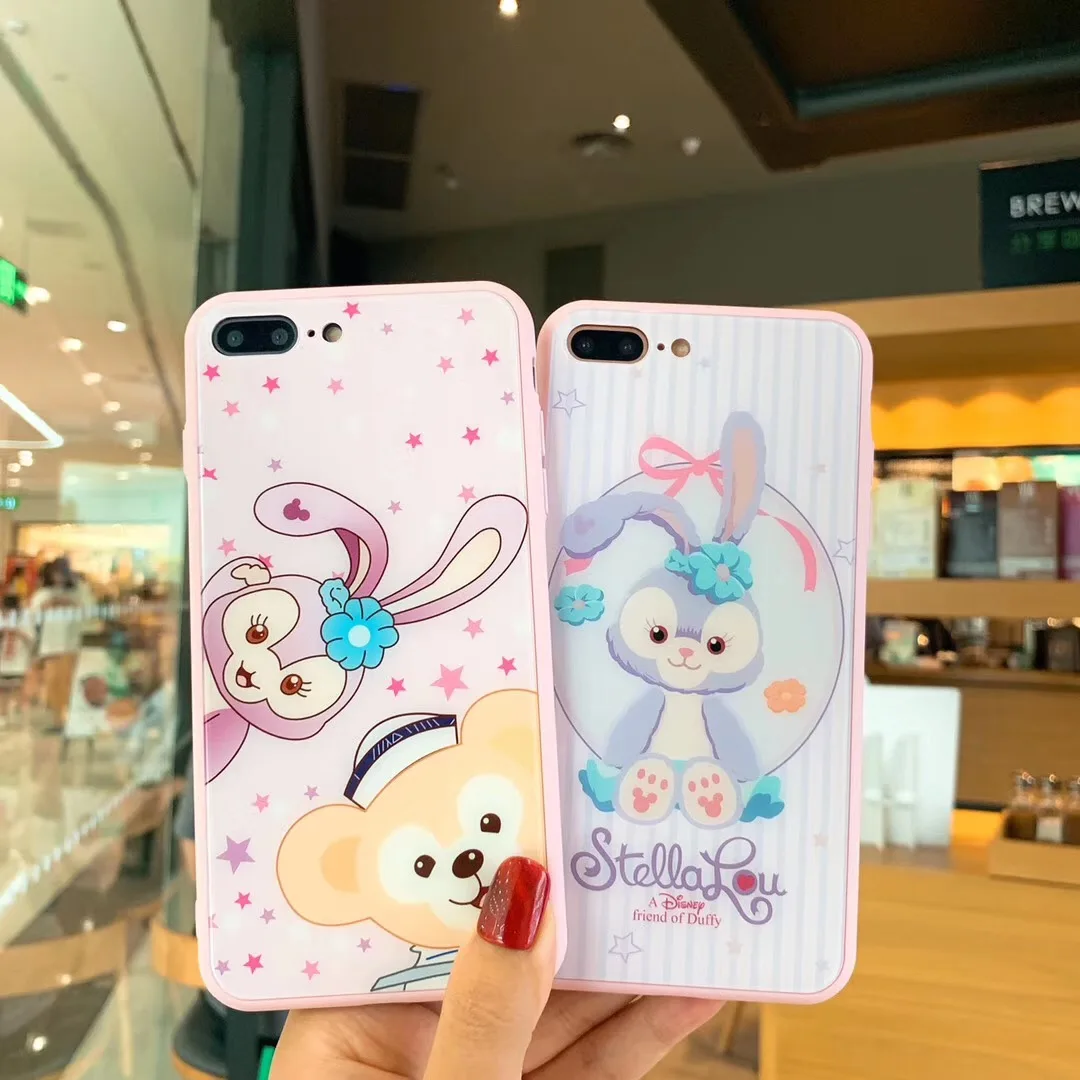 Чехол из закаленного стекла с мультипликационным принтом Duffy shellieway + защита для