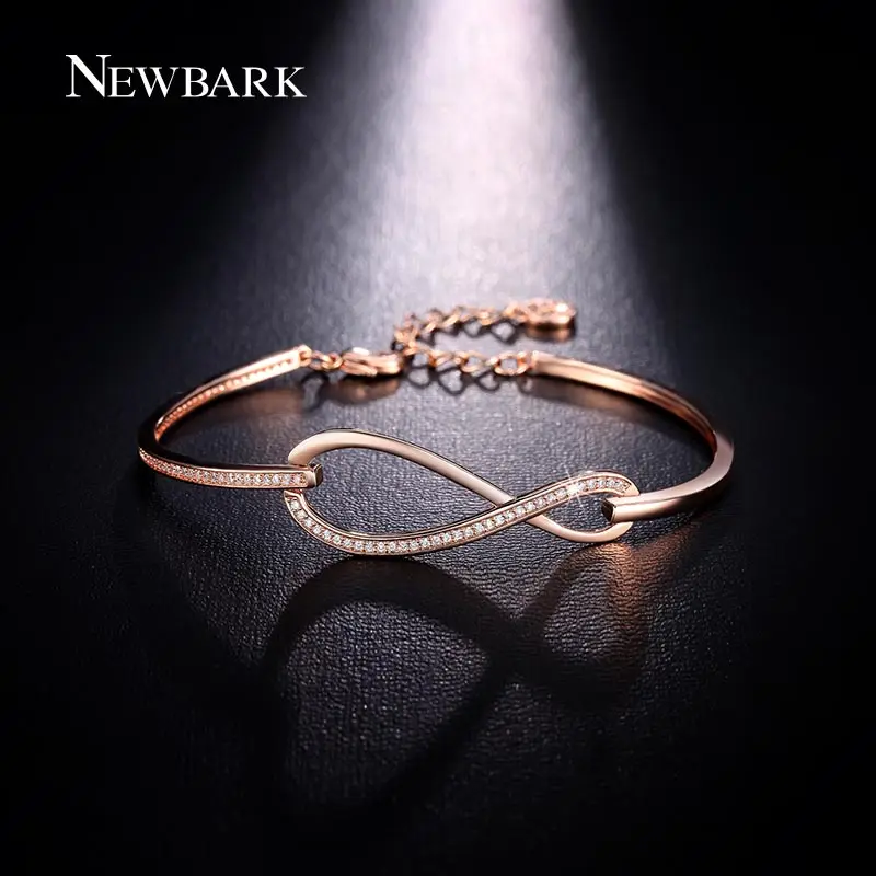 NEWBARK микро CZ проложили Рисунок 8 Бесконечность браслет розовое золото цвет и
