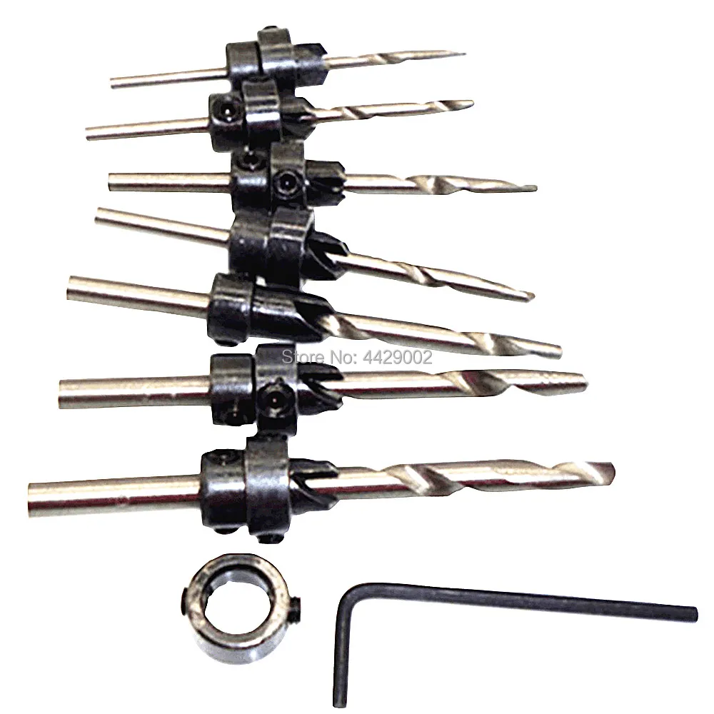 7 шт. Конические Сверла Набор столешниц регулируемые Стопорные воротники