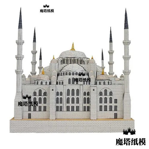 3D всемирно известное здание Турецкая голубая Mosque ручная работа бумажная модель