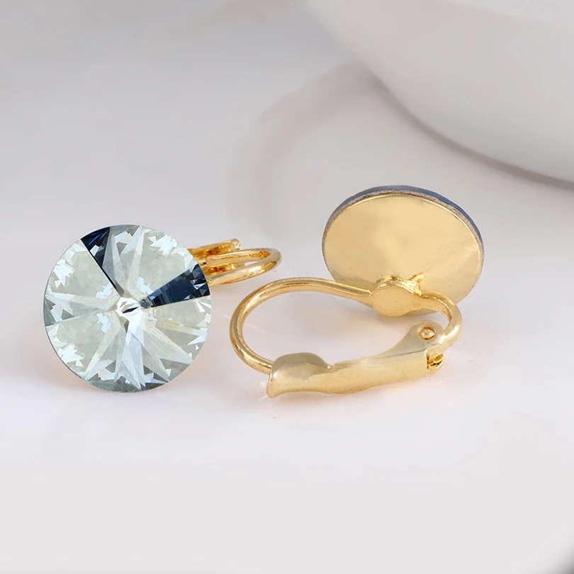 18k gold plated Dishana 14 золотых цветов модные классические элегантные висячие серьги 1,0 см австрийский кристалл ювелирные изделия Висячие серьги с камнями E0421 - Окраска металла: 18k gold plated