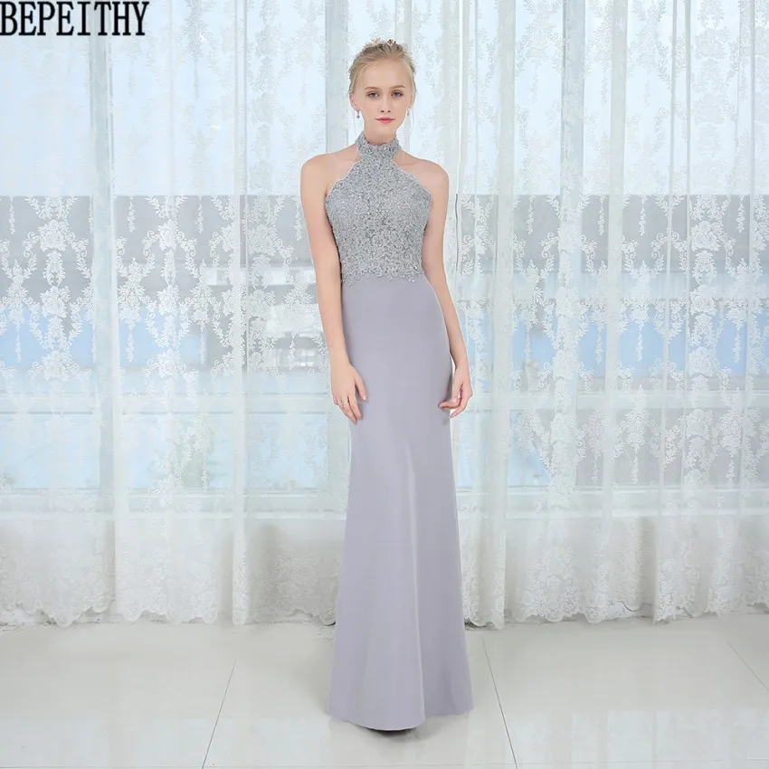 BEPEITHY сексуальные платья vestido de festa с круглым вырезом атласные длинные платья для выпускного вечера безрукавые вечерние платья Robe De Soiree вечернее платье - Цвет: photo color