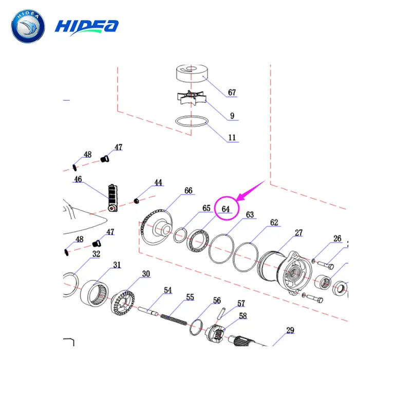Hidea 15F/f15 шариковый подшипник с глубоким жёлобом 2/4 тактный 15HP для YMH 93306-00501-00