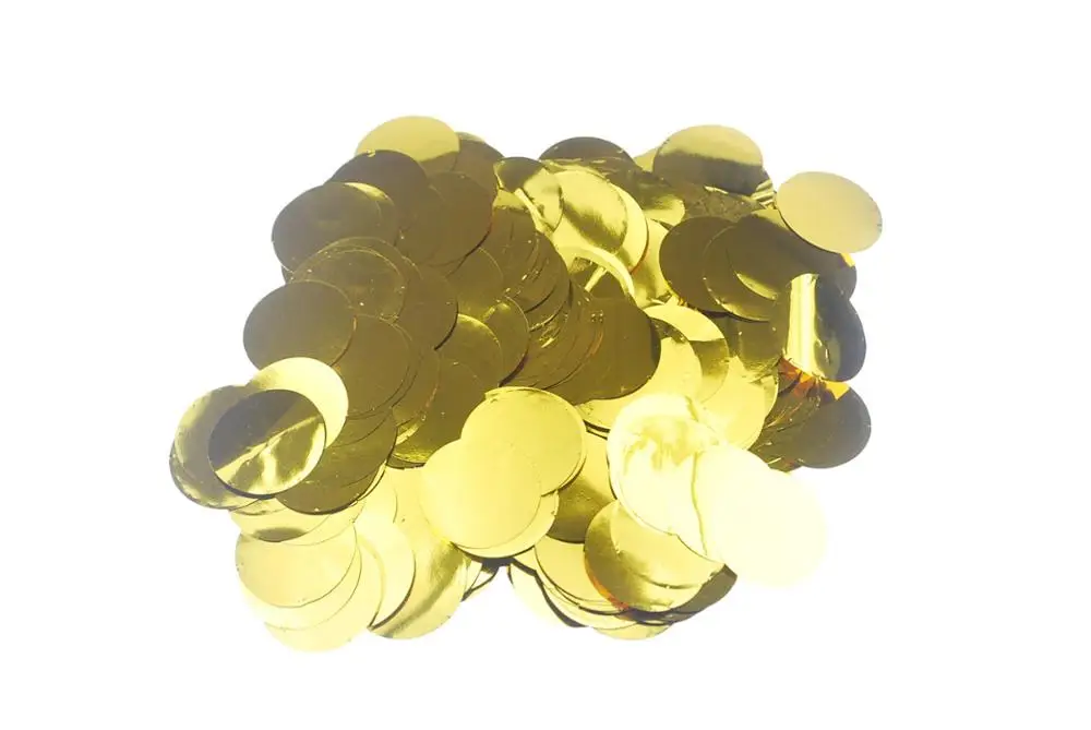 Bright gold Биоразлагаемые бумажные конфетти 2,5 см для праздника, юбилея, дня рождения, выпускного, свадьбы, свадебных и детских вечеринок, круги 30 г - Цвет: Bright gold