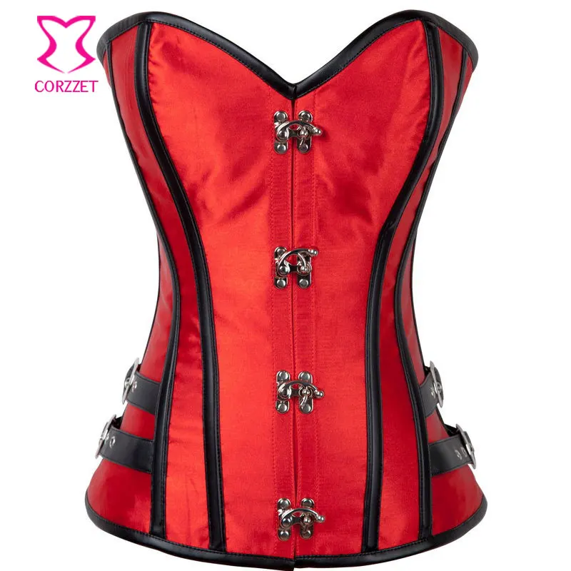 Красный атласный корсет для невесты Corzzet с пластиковыми косточками корсеты и