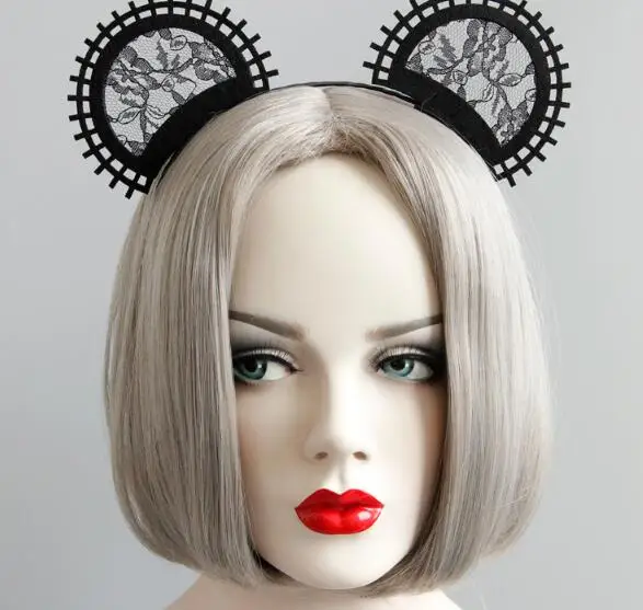 

New arrival Fashion women's lovely lace cat's ears hairbands girl's party headwear hair accessories