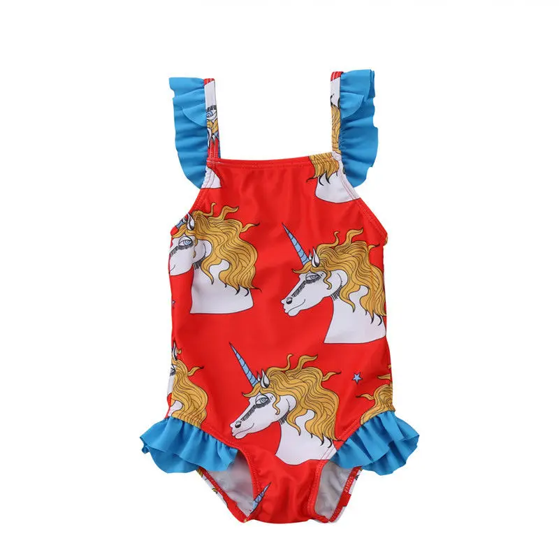Brand New 2018 Newest Arrivals Newborn Girl Cute Unicorn Animal Print Swimwear Lucky Child Swimsuit Bikini Lovely Tankini |