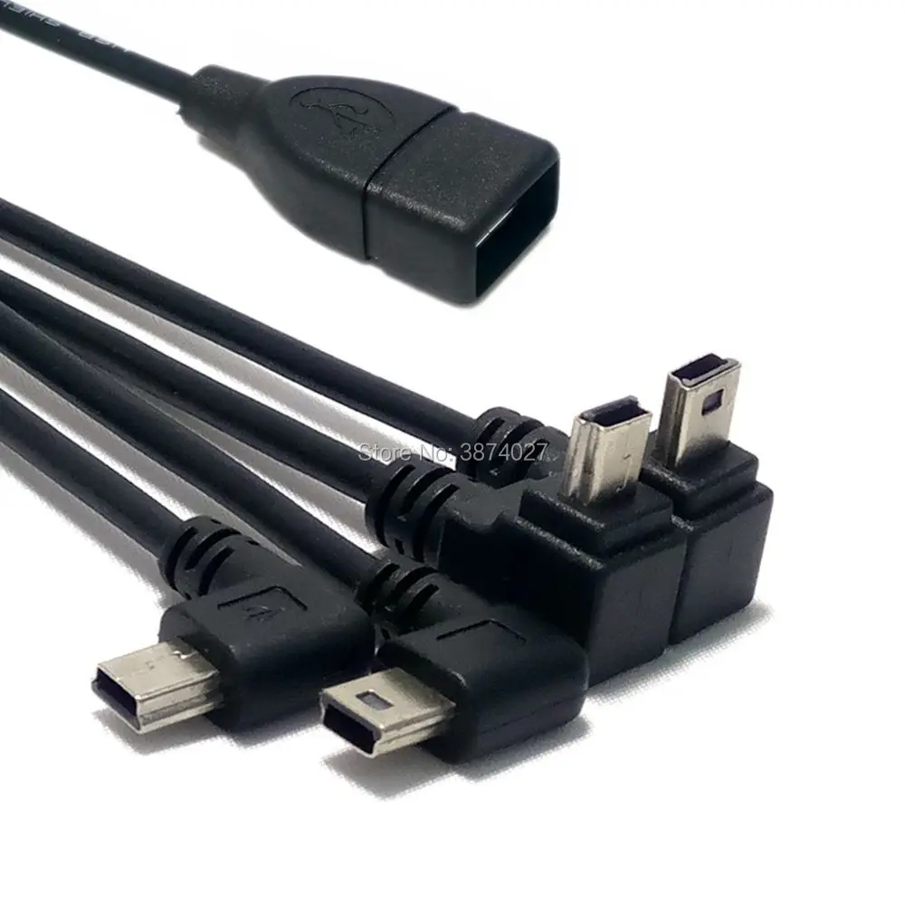 1 шт. прямоугольный 90 градусов Угловой USB Mini 5Pin к A/F OTG Хост-кабель в автомобиле подключение U диск