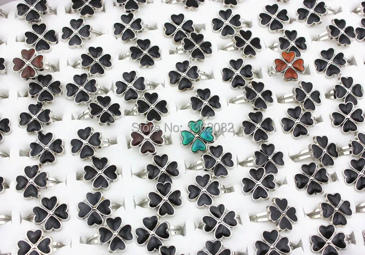 Кольца в виде клевера меняющие цвет 4 цветка регулируемая температура чувства