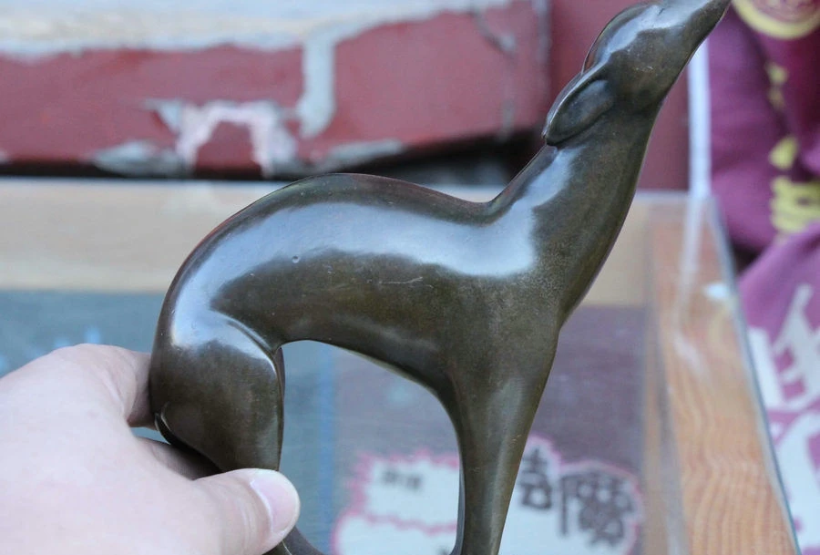 Western Art Bronze Sculpture Italian Greyhound Dog sighthound Statue Figurine | Дом и сад