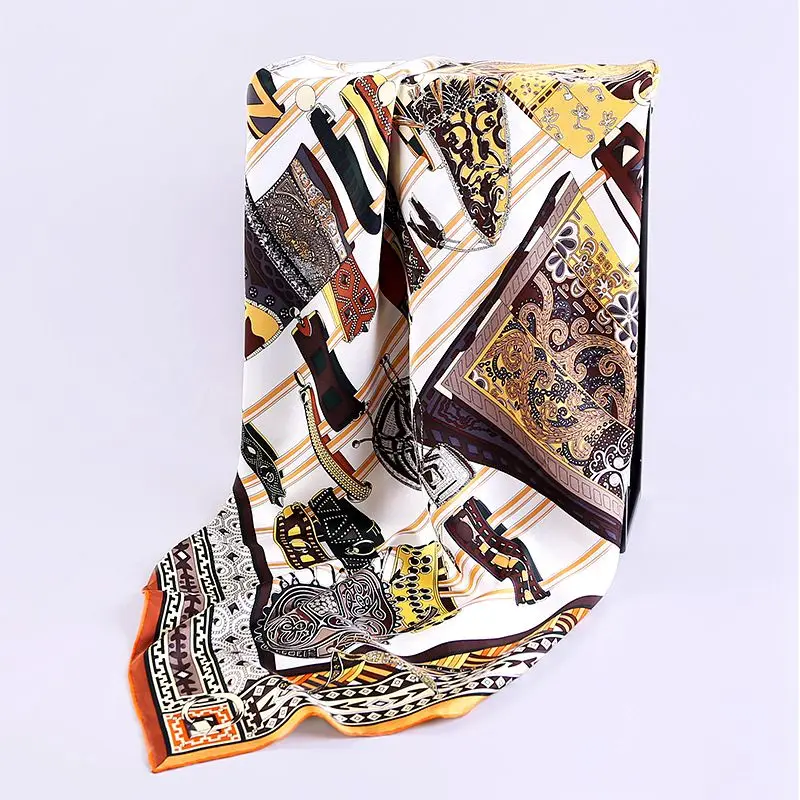

100% Silk Twill Scarf Square Silk Scarf Women 90 Female Scarves & Wraps Shawl Hand Rolled