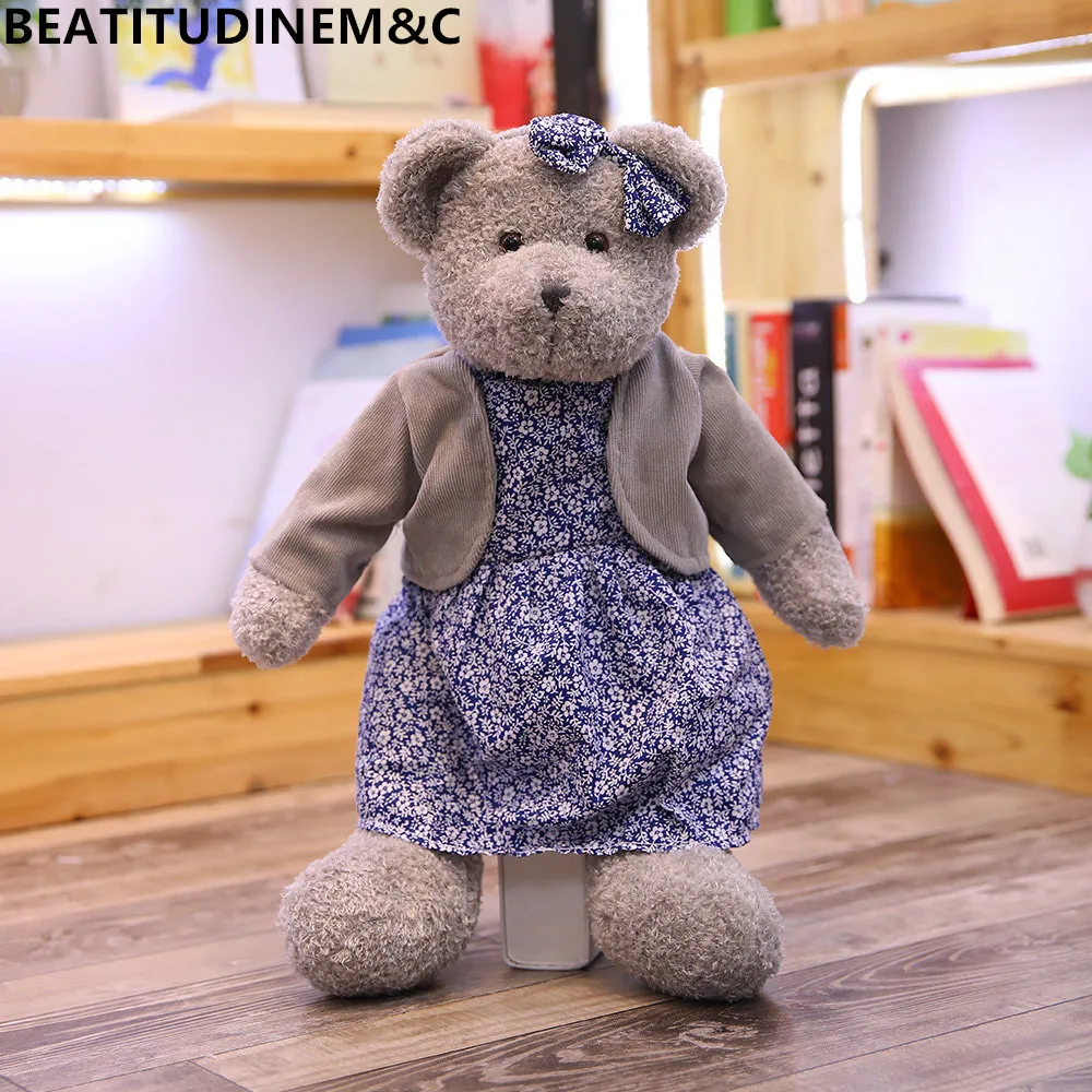 

New American Pastoral Style Couple Teddy Bear Plush Toy Children Filled Toys Room Decoration Girl Birthday Gift