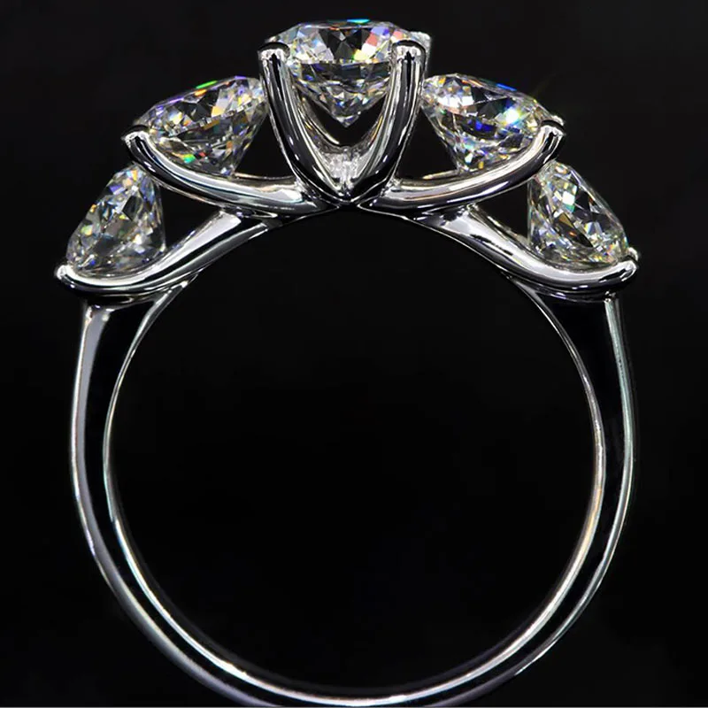 3 4 карат 18K Белое Золото Moissanite бриллиантовое кольцо роскошное Женское