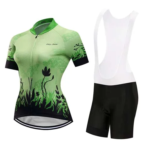 jersey and pants 5 Дышащий комплект из Джерси для велоспорта, Летняя женская одежда с коротким рукавом для велоспорта, облегающий костюм, комплект одежды для велоспорта, платье, одежда для велоспорта - Цвет: jersey and pants 5