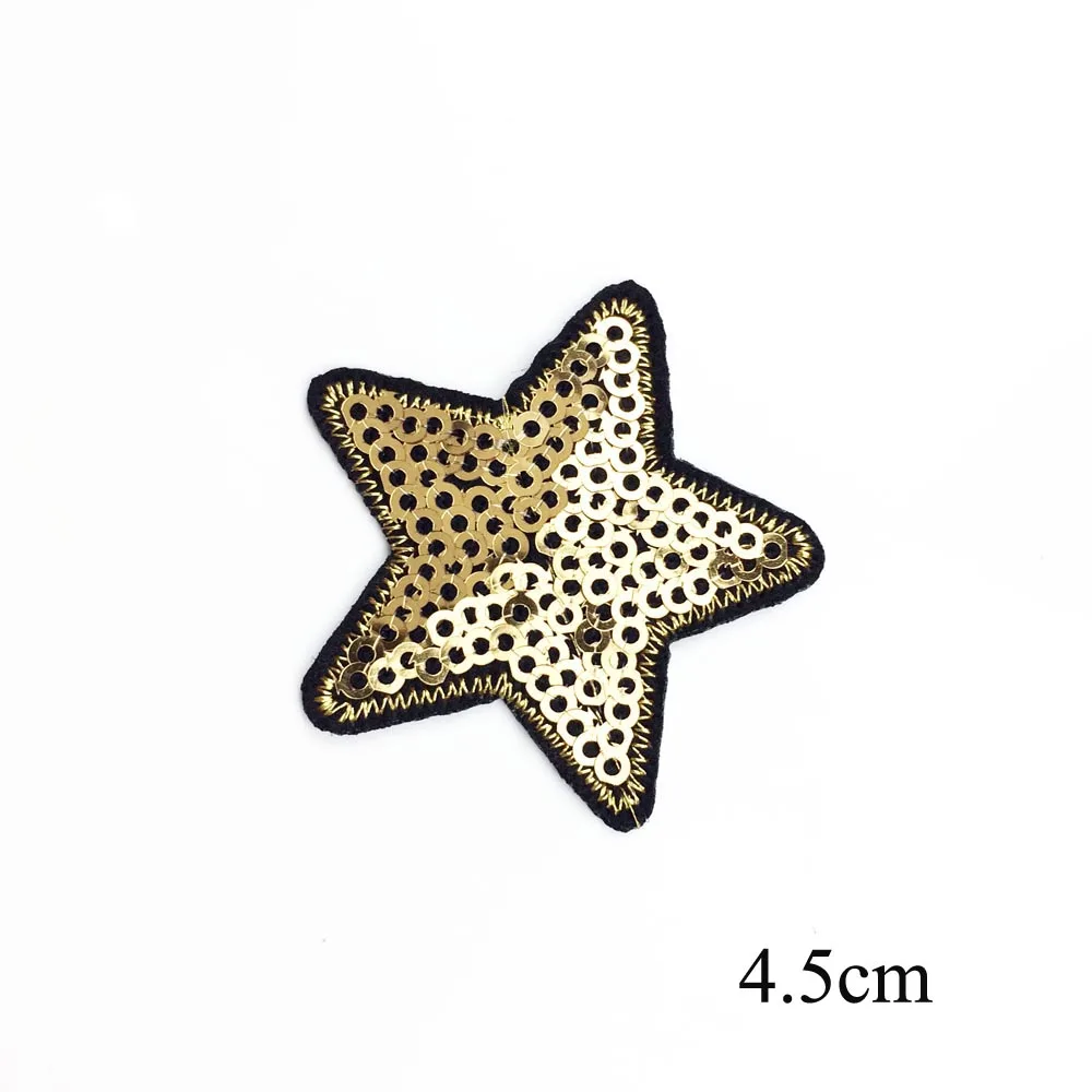 10 шт. нашивки с пятиконечной звездой из расшитого блестками железа для одежды