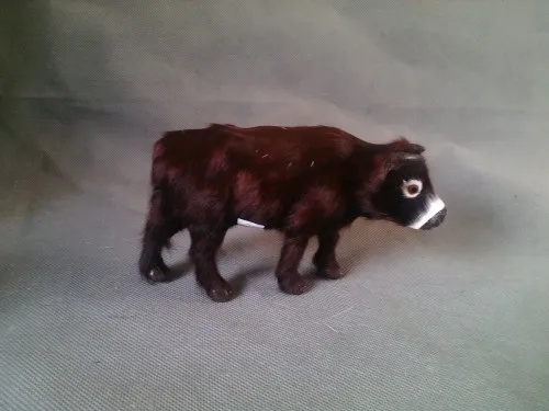 

small simulaiton cattle toy polyethylene&furs cattle model gift about 18cmx7cmx9cm