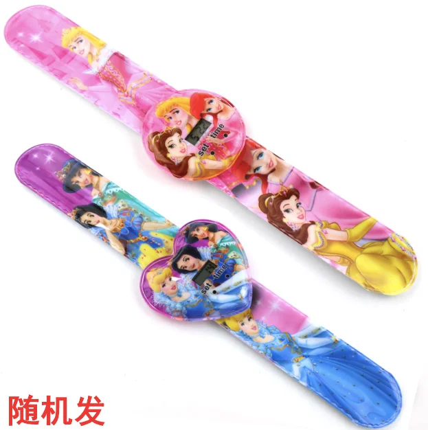 New Children Watch Cartoon Car Spider-man Ice Snow Princess Digital Watch Child Toy Patted Watch Birthday Gift Clock