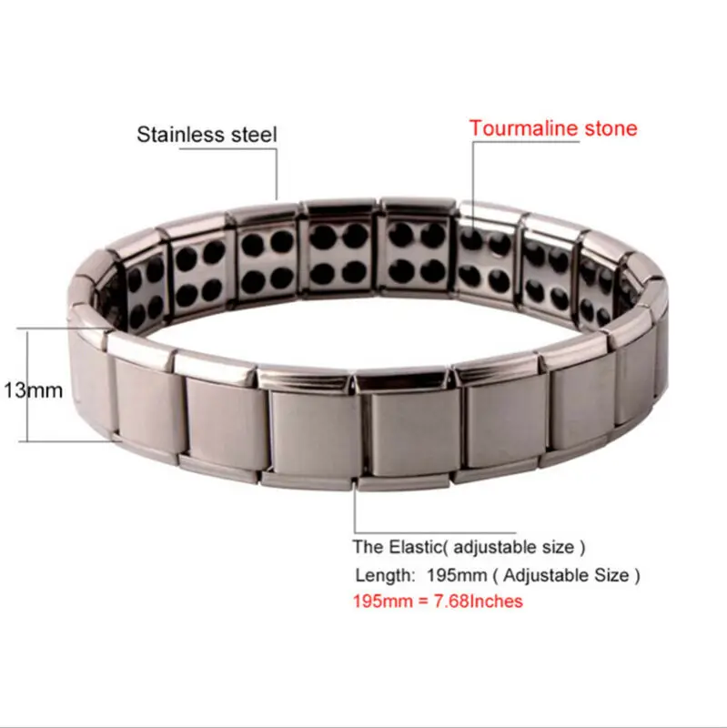 Hirigin 2019 Therapeutic Men Fasion Titanium Steel Elastic Therapy Energy Bracelet Health Care Gift | Украшения и аксессуары