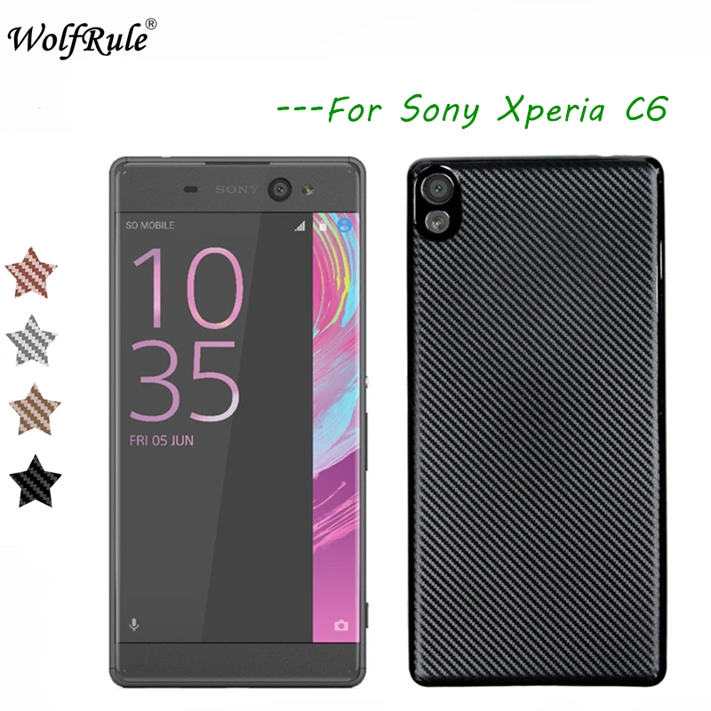 Чехол WolfRule для Sony Xperia C6 Роскошный чехол с полной защитой из углеродного волокна