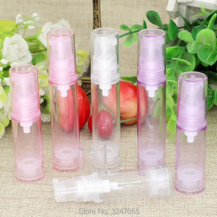5ml10ml15ml розовая/прозрачная/фиолетовая пластиковая безвоздушная бутылка для