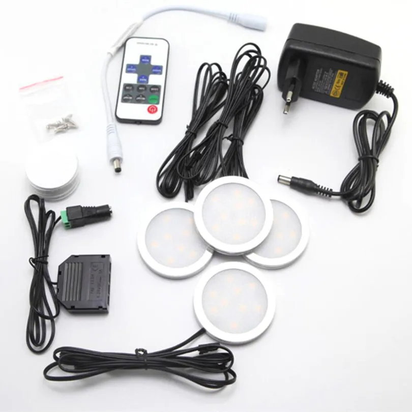 Теплый белый светодиодный светильник для шкафа потолочный 4 лампы в комплекте с