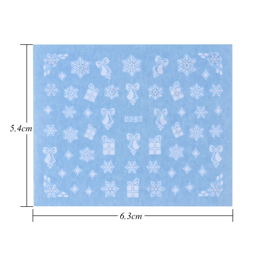 Полностью красивые наклейки для ногтей в виде белой снежинки 30 шт.