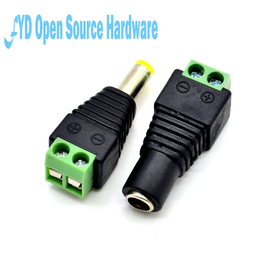 1 пара Штекерный + гнездовой разъем питания постоянного тока 2 1x5 5 мм переходник