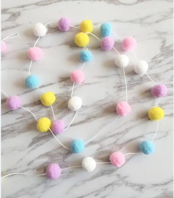 Colorful 2,0 м DIY украшение детской комнаты Макарон цвет волос декор из воздушных шаров баннер бамперы для постельных принадлежностей дети украшение для комнаты девочки дети партии флаги - Цвет: Colorful