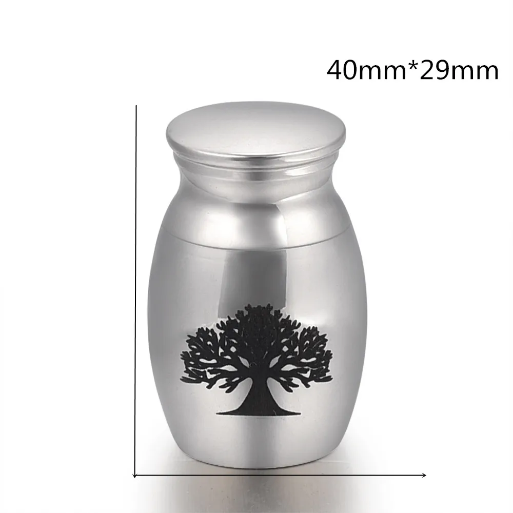 

40MM*29MM Easy-Carrying Cremation Urns Tree of life Funeral Casket Mini Ashes Holder Metal Ashes Urn