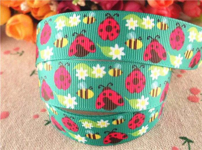 2014 new arrival 7/8&quot (22mm) Ladybug printed grosgrain ribbon cartoon ribbons cloth tape 20 yards WQWQ14040917 | Дом и сад