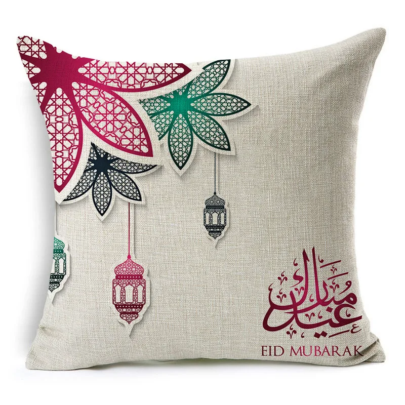 Ramadan Islamic Eid Mubarak For Home Decorations Pillow Case Decor Sofa Cotton Muslim Mosque Decorative Cushion Cover 45X45CM | Дом и сад