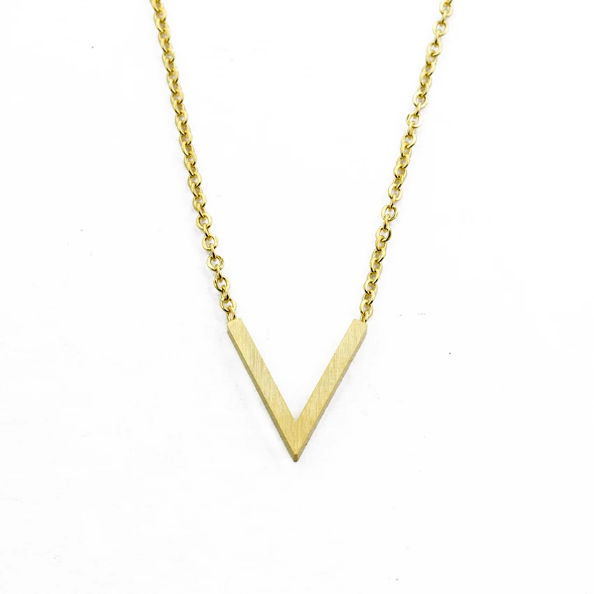 V Attract Summer Long Necklace Gold Point Pendant Women Triangle Clavicle PROM Jewelry | Украшения и аксессуары