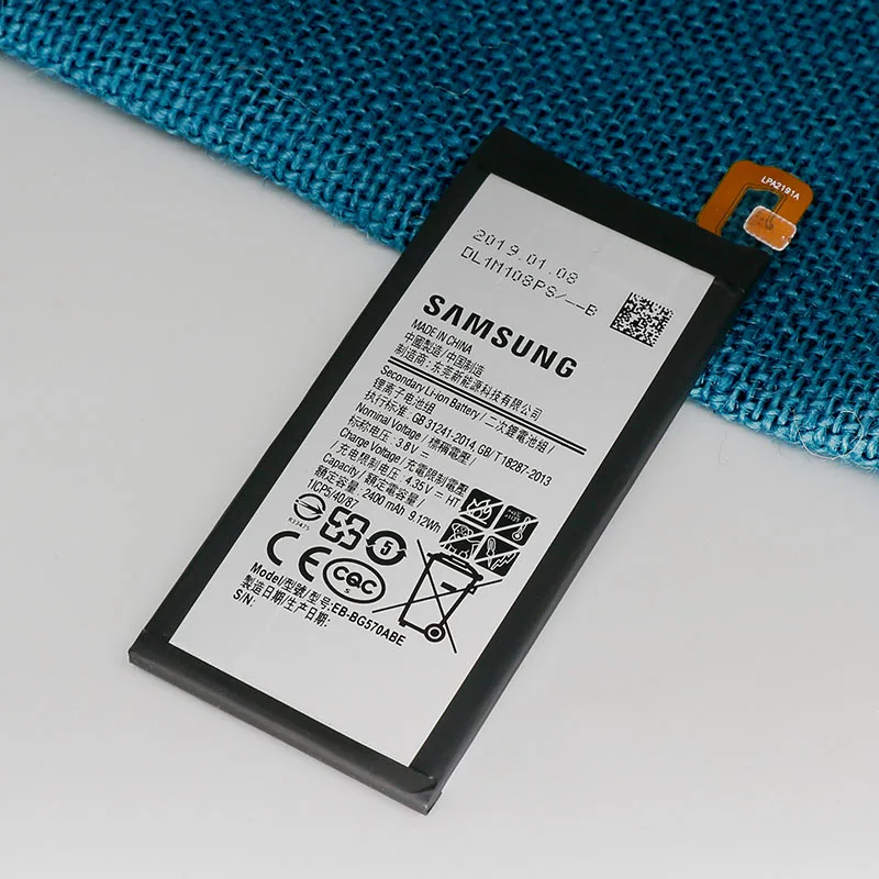 Оригинальная батарея samsung для Galaxy On5 (2016) J5 ON5 2016 G570 G570K G5700 G5510 Prime EB-BG570ABE 2400 мА-ч |