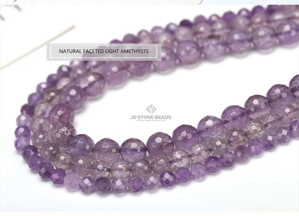6 Colors Natural Faceted Amethyst Beads Violet Quartz Amethyst Gemstone Fancey Bracelet Necklace Accessory For Jewelry Making