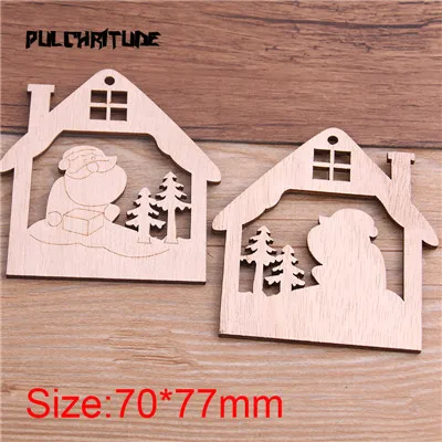 style 5 Pulchrode 10 шт 50-100 мм 15 стильные рождественские деревянные украшения Подвески для украшения дома деревянные Ломтики DIY Carft Arts - Окраска металла: style 5