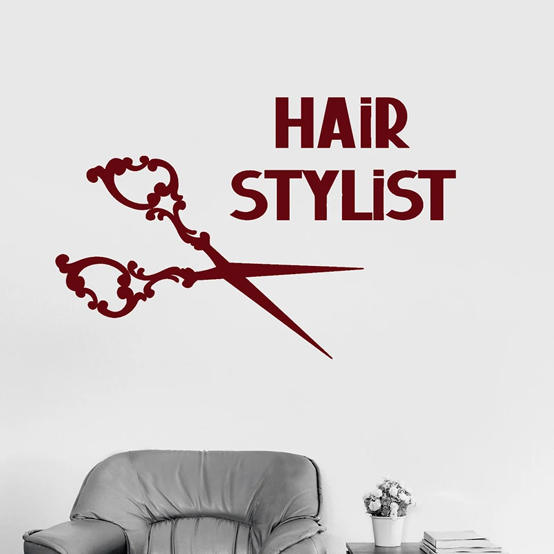 Стикеры для парикмахеров настенные наклейки с ножницами парикмахерской стикеры