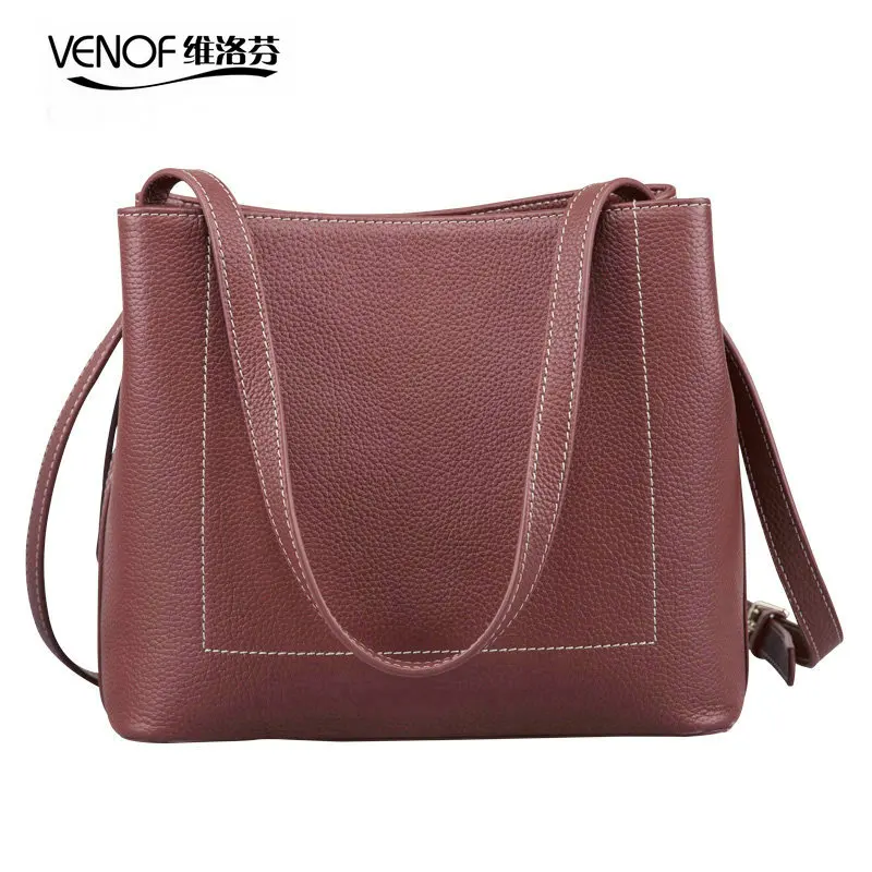 Женская сумка мессенджер VENOF из натуральной кожи с большой емкостью элегантная