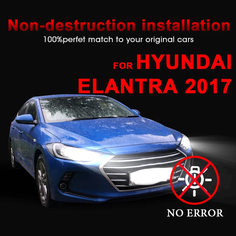Для hyundai Elantra 2017 hlxg 2 шт H7 светодиодный лампы удара микросхемы светодиоды для