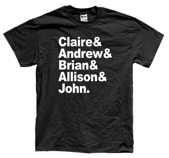 

THE BREAKFAST CLUB names t-shirt short sleeve many colors unisex kiss me More Size and Colors-B006